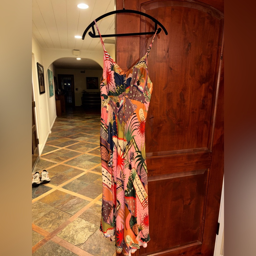 FARM Rio satin midi dress